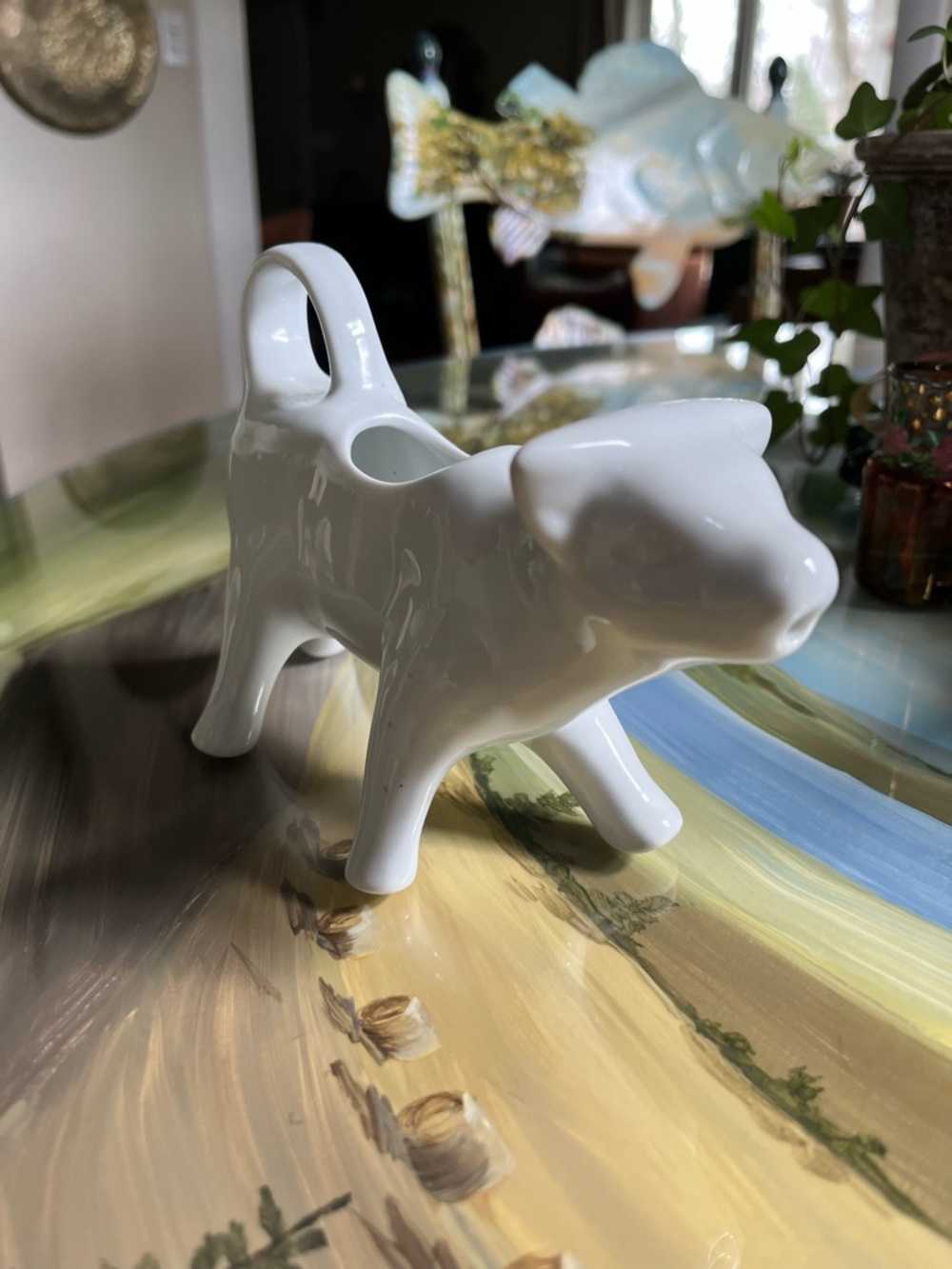 Vintage White Ceramic Cow Creamer - Decorative Home Art - Picture 2 of 7